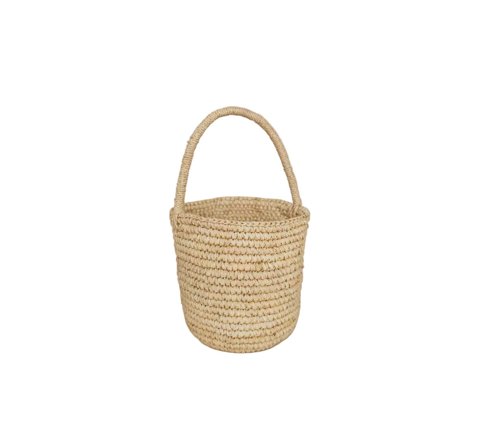 Mini bucket bag in thick weave